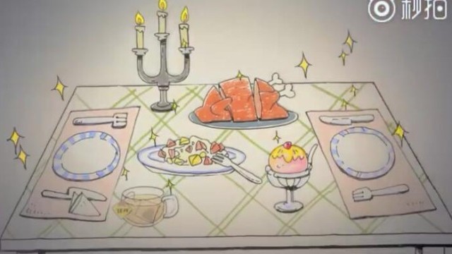 飞乐鸟绘画   鸟酱来为你做一顿烛光晚餐