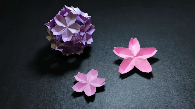 【折纸-教程】up主教你折樱花和樱花花球!