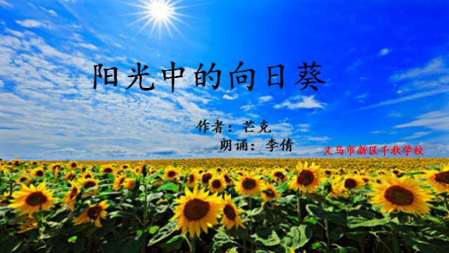 《阳光中的向日葵》 作者:芒克 授课:李倩